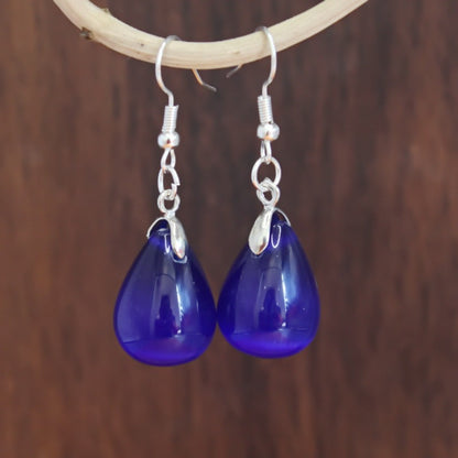 European And American Water Drop Earrings Natural Opal