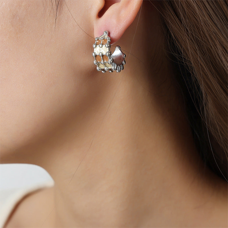 Gold Plated C- Shaped Earrings