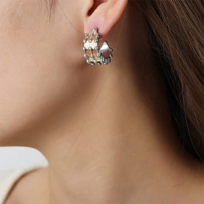 Gold Plated C- Shaped Earrings