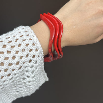 Geometric Blooming Red Bracelet