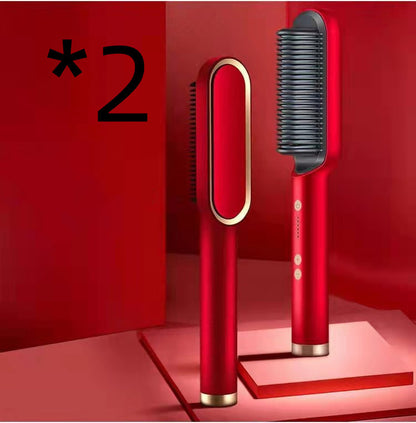 2 In 1 Hair Straightener| Curling Tong| Dual-purpose Electric Hair Brush