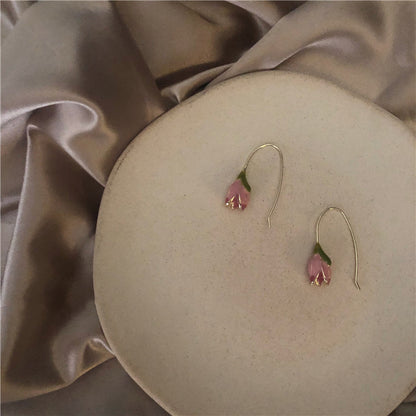 Ins Style Retro Sweet Tulip Earrings