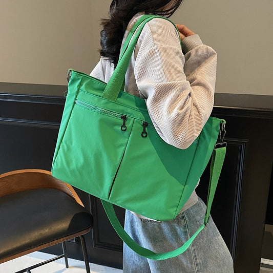 Solid Color Casual Large Capacity Portable Messenger Bag