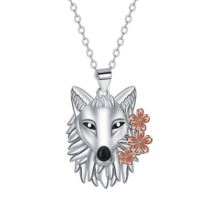 Retro Domineering Wolf Head Necklace