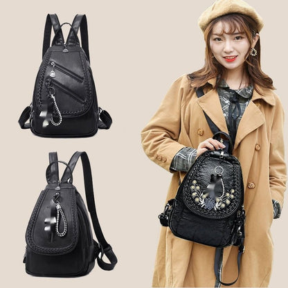 Soft Leather Backpack Bag