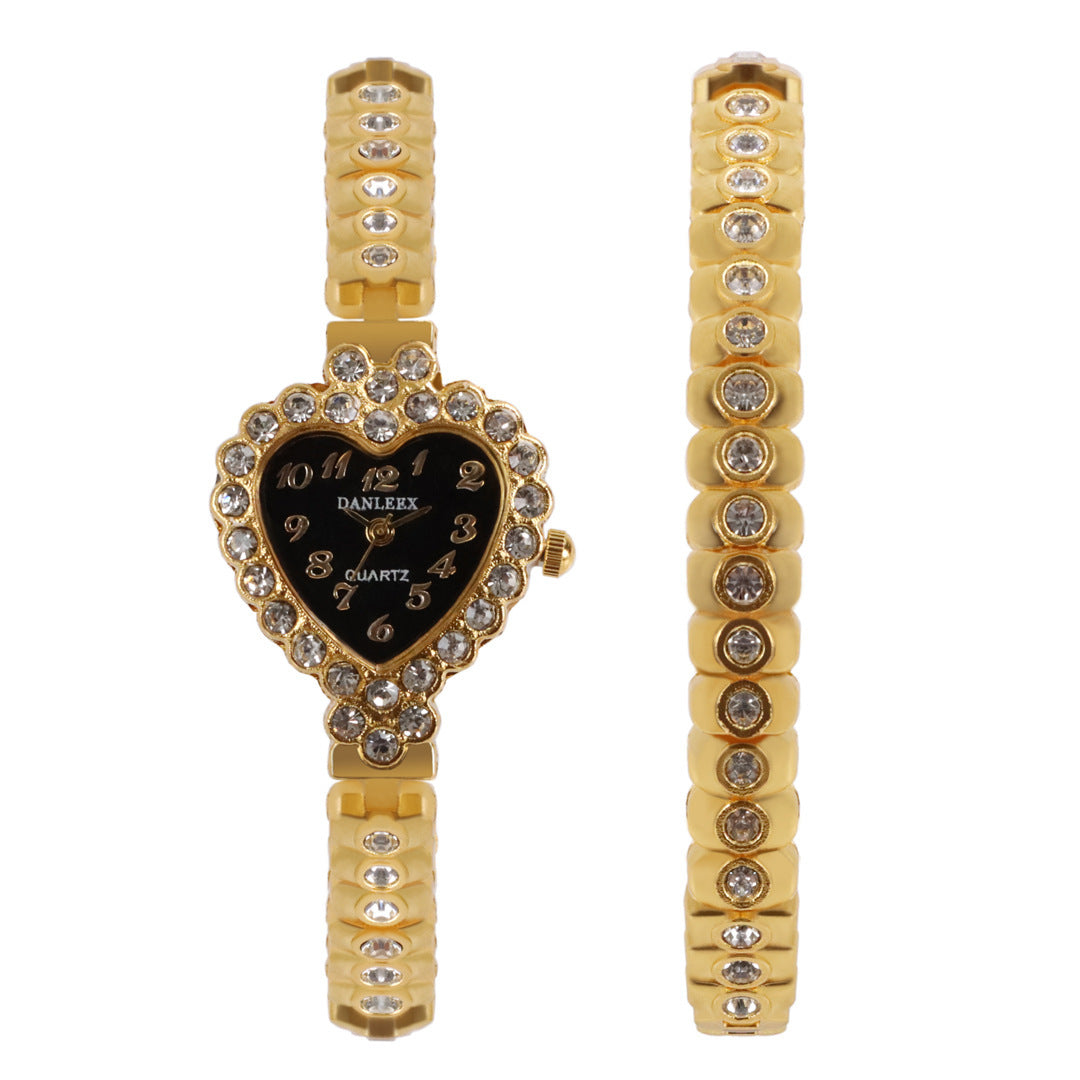 Heart-shaped Rhinestone Watch