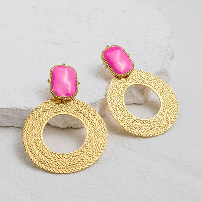 Temperament Wild Metal Circle Stainless Steel Eardrop