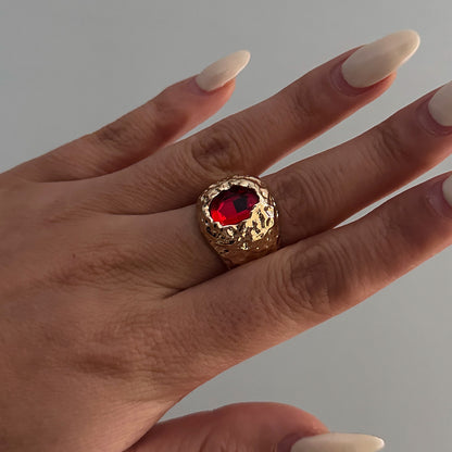 Geometric Metal Diamond Ring