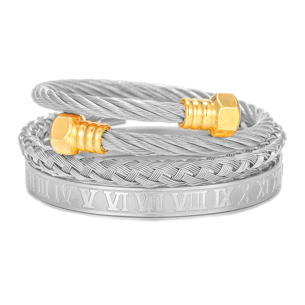 Titanium Steel Bracelet Set