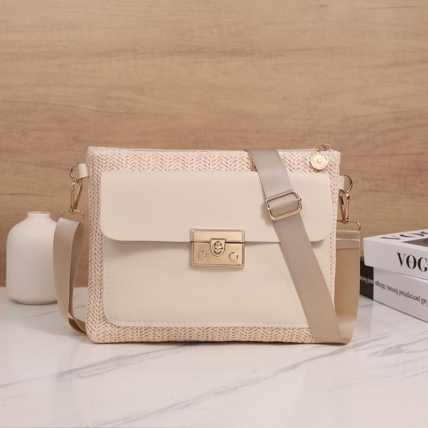 Straw Crossbody Shoulder Bag