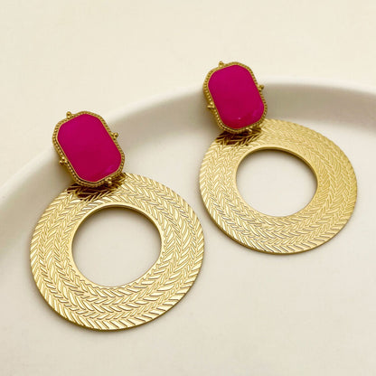 Temperament Wild Metal Circle Stainless Steel Eardrop
