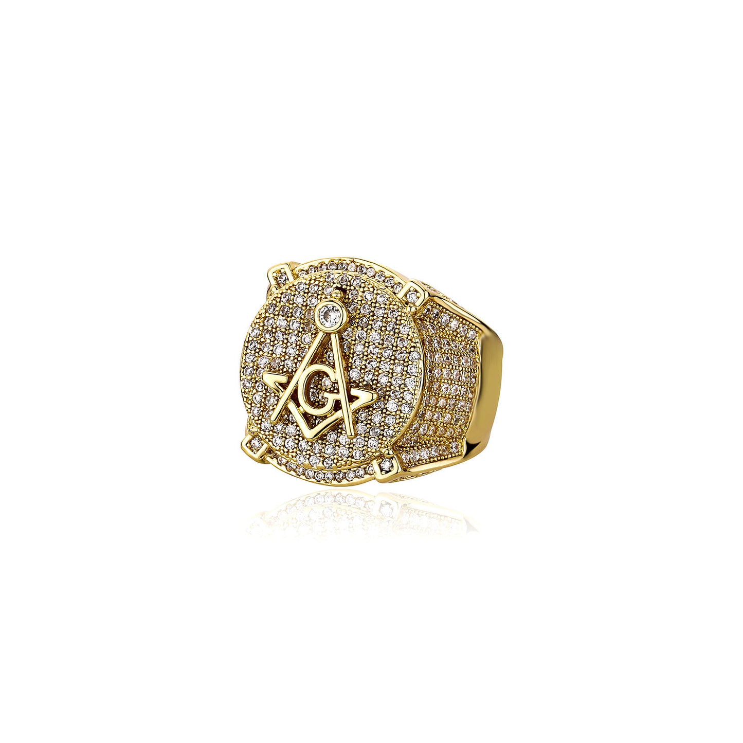 Retro AG Masonic Letters HipHop Ring