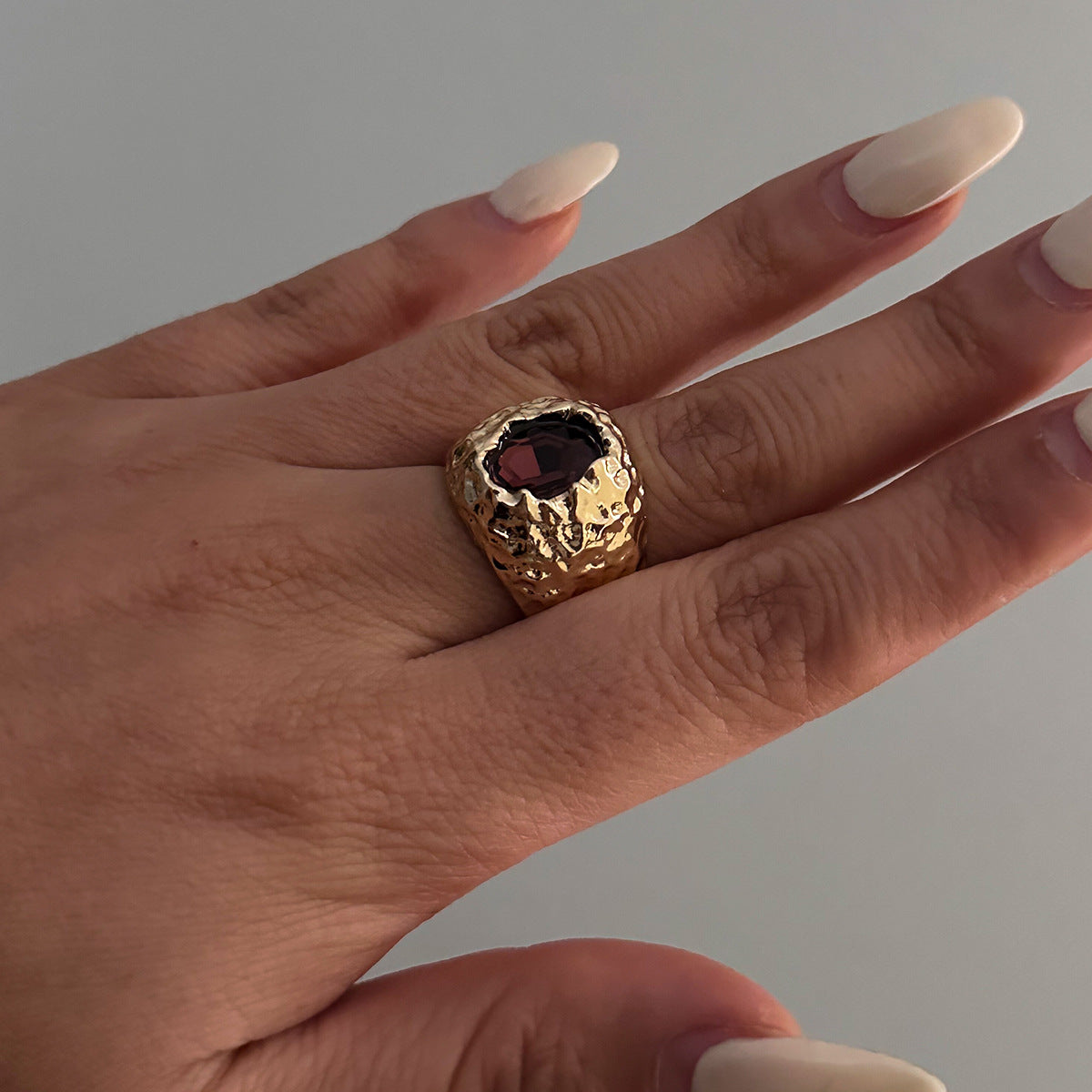 Geometric Metal Diamond Ring