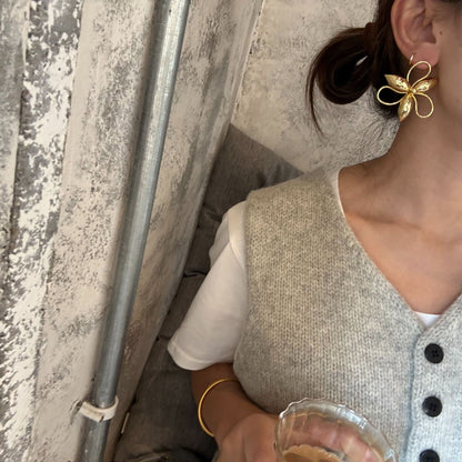 Big Flower Stud Earrings