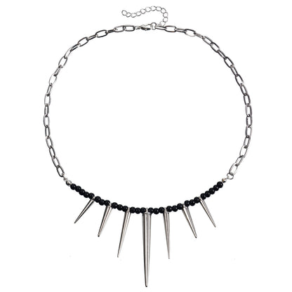 Punk Stitching Chain Black Beaded