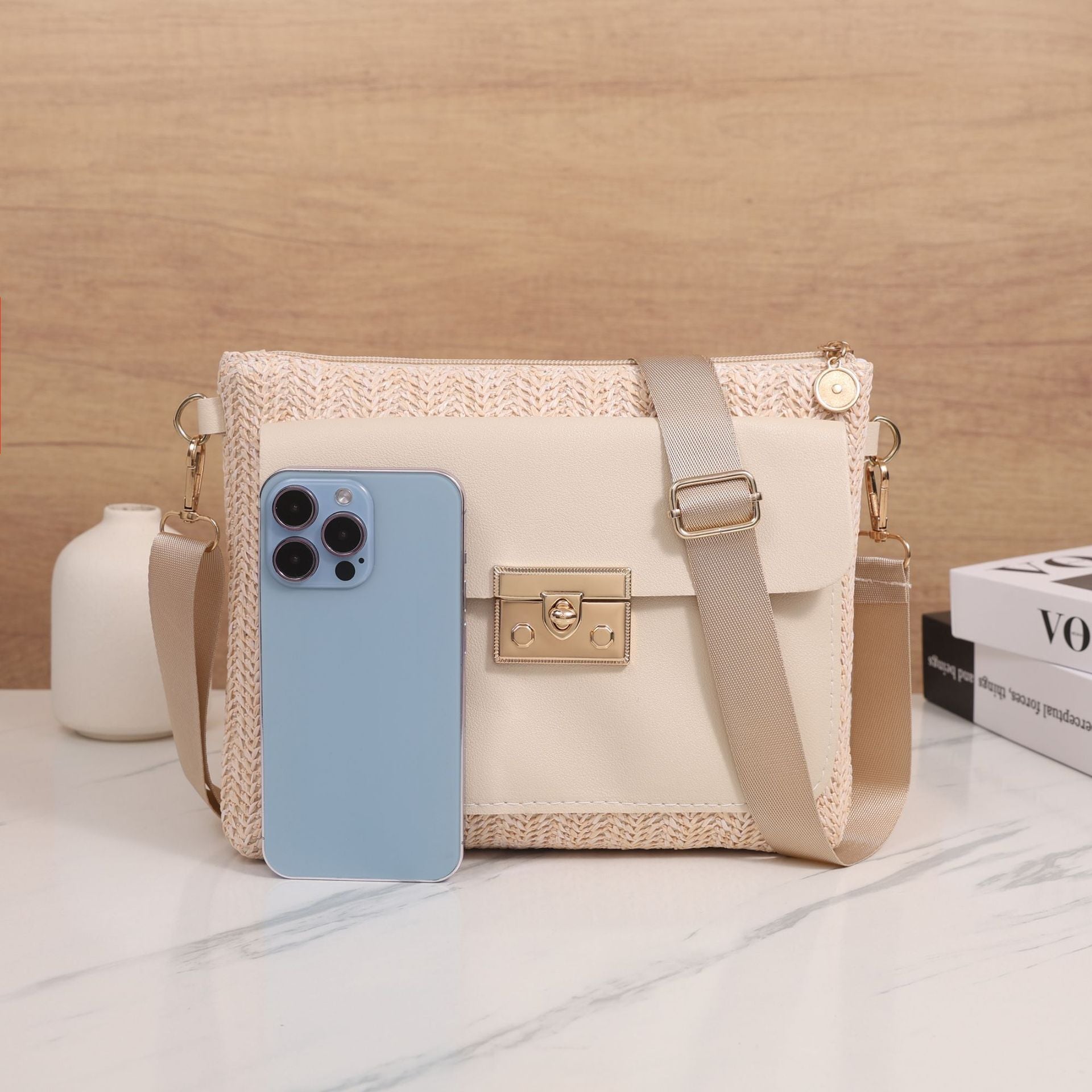 Straw Crossbody Shoulder Bag