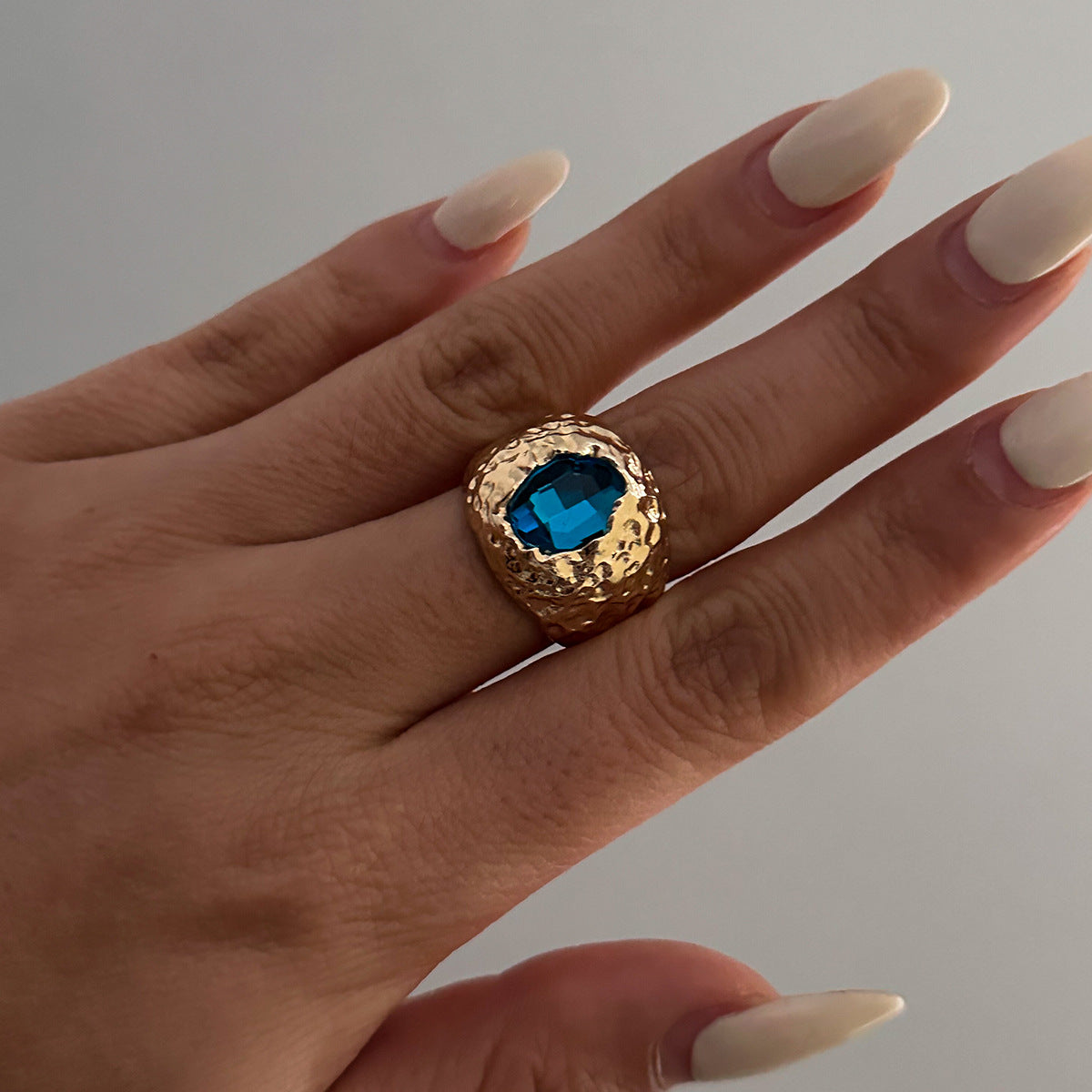 Geometric Metal Diamond Ring