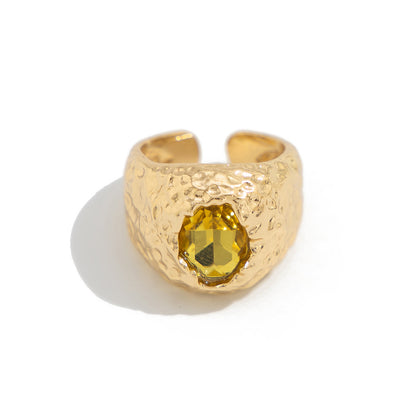 Geometric Metal Diamond Ring