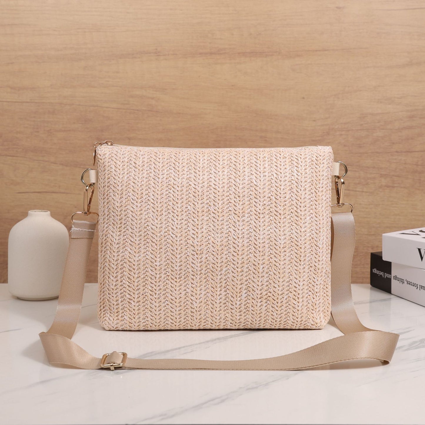 Straw Crossbody Shoulder Bag