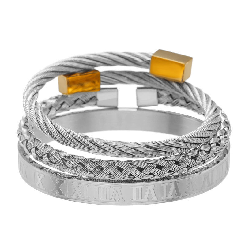 Titanium Steel Bracelet Set