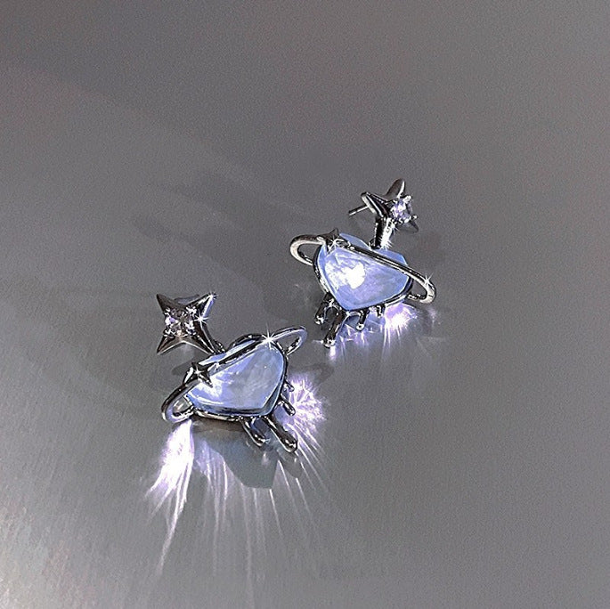 Zircon Heart-shaped Stud Earrings