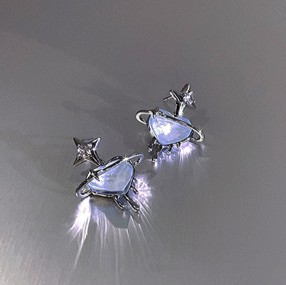 Zircon Heart-shaped Stud Earrings