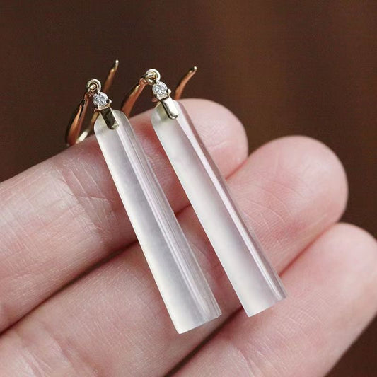 White Ice-lolly White Ice Plated S925 Silver Earrings