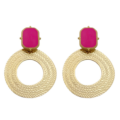 Temperament Wild Metal Circle Stainless Steel Eardrop