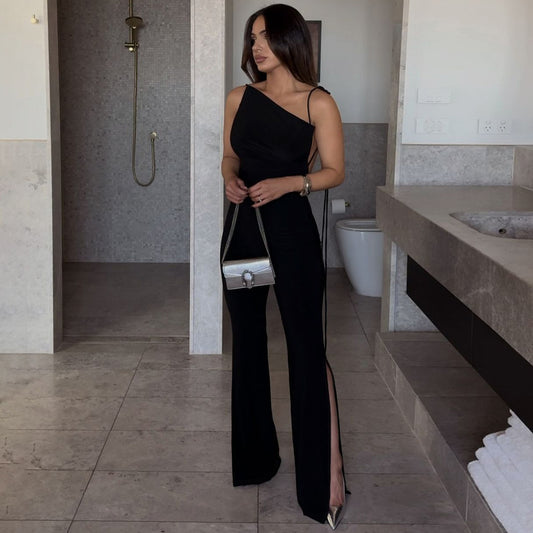 Women's Fashionable With Side-slit Slim Fit Bodysuit
