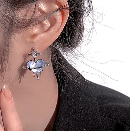 Zircon Heart-shaped Stud Earrings