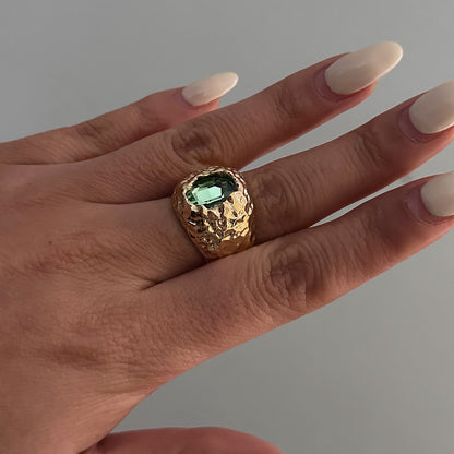 Geometric Metal Diamond Ring