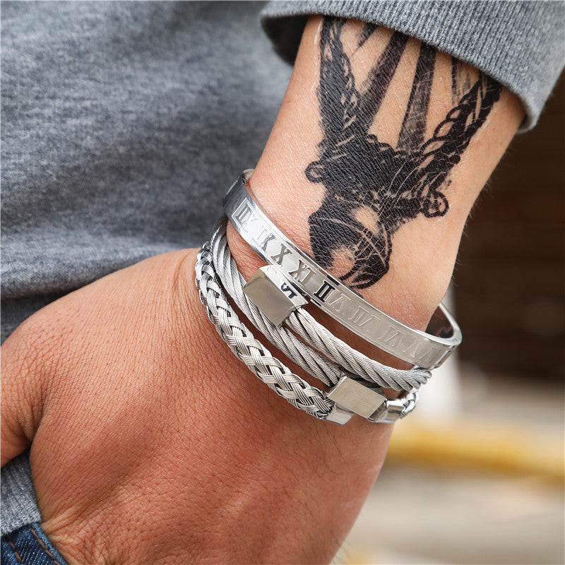 Titanium Steel Bracelet Set