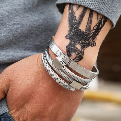 Titanium Steel Bracelet Set
