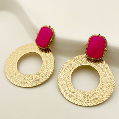 Temperament Wild Metal Circle Stainless Steel Eardrop