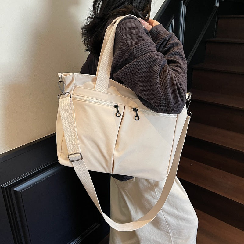 Solid Color Casual Large Capacity Portable Messenger Bag