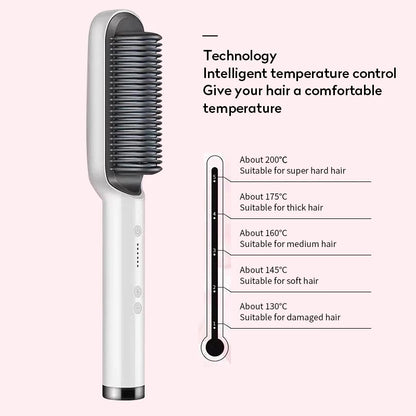 2 In 1 Hair Straightener| Curling Tong| Dual-purpose Electric Hair Brush