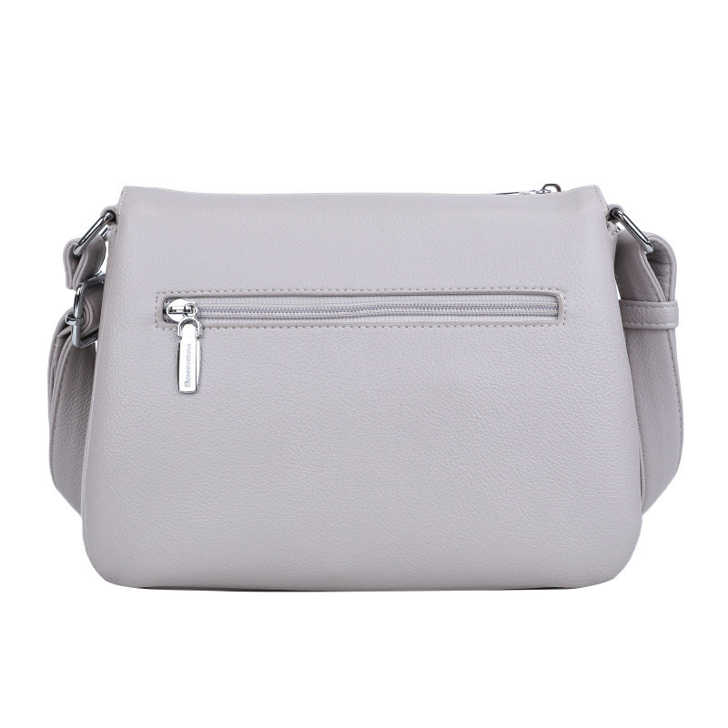 Soft Leather Multi-layer Crossbody Bag