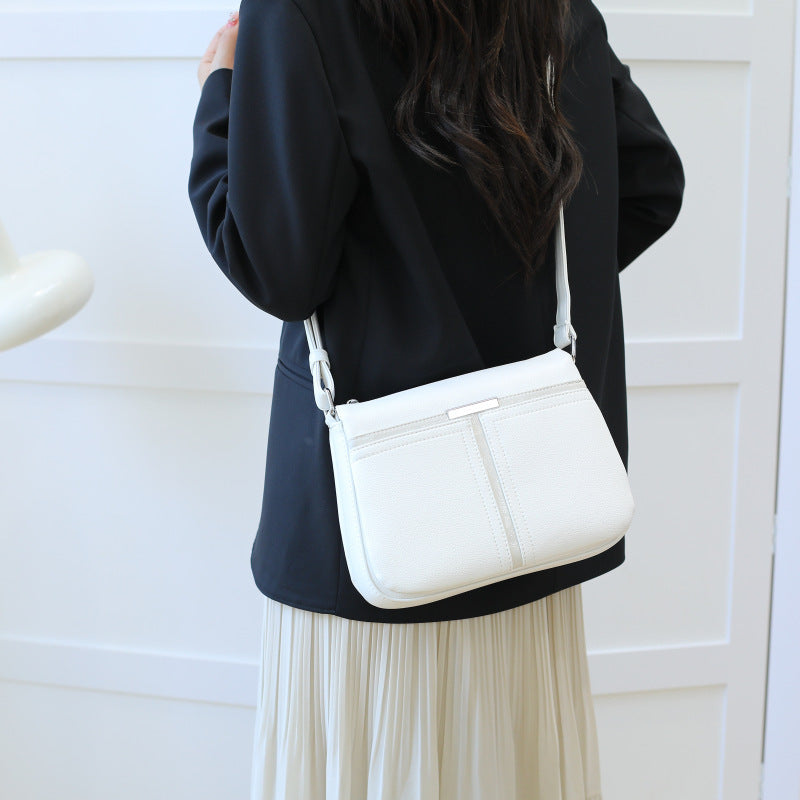 Soft Leather Multi-layer Crossbody Bag
