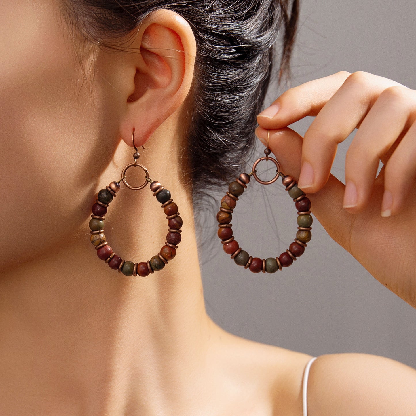 Women's Ring Bronze Kraft Paper Card Earrings