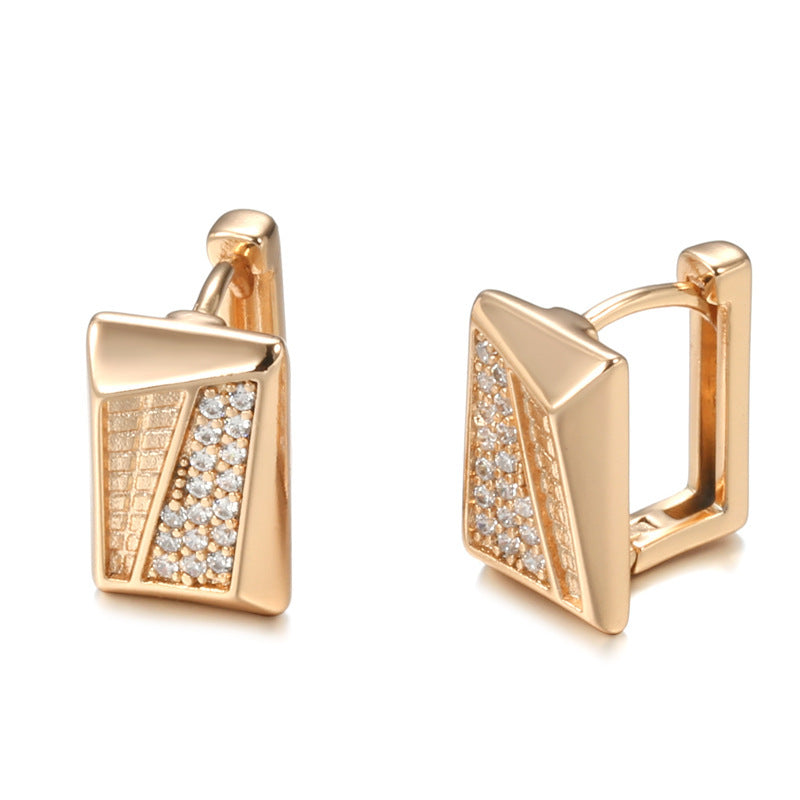 Fine Zircon Inlaid Earrings