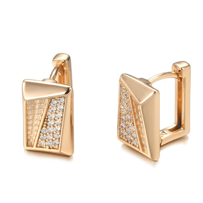 Fine Zircon Inlaid Earrings