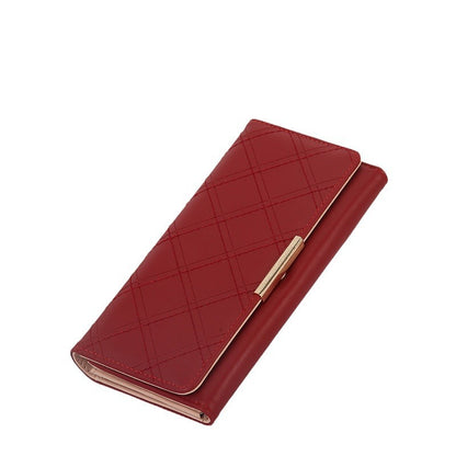 Embroidery Thread Rhombus Clutch Wallet