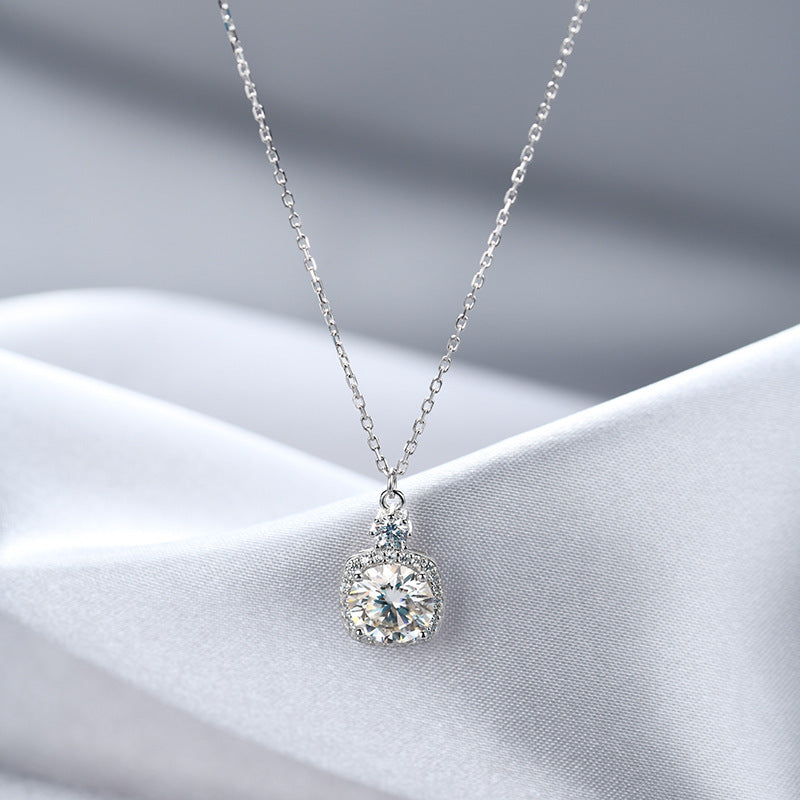 Silver 2 Karat Moissanite Necklace