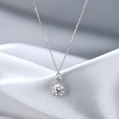 Silver 2 Karat Moissanite Necklace