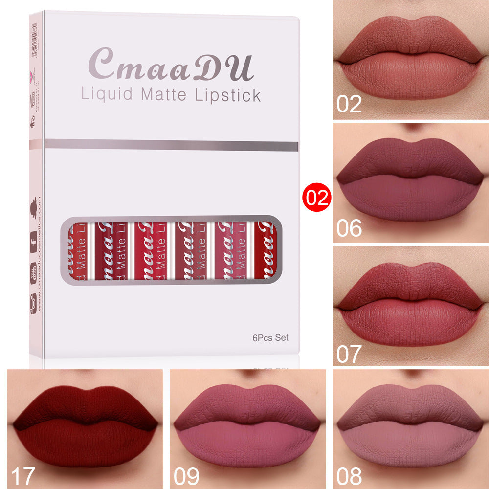 Set of 6| Matte Non-stick Lipstick| Long Lasting Lip Gloss