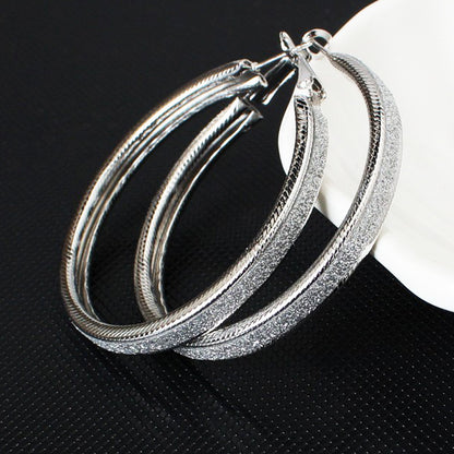 Frosted Big Circle Earrings