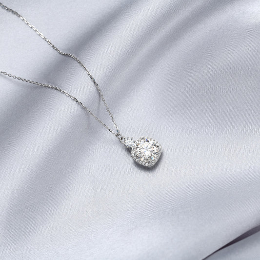 Silver 2 Karat Moissanite Necklace