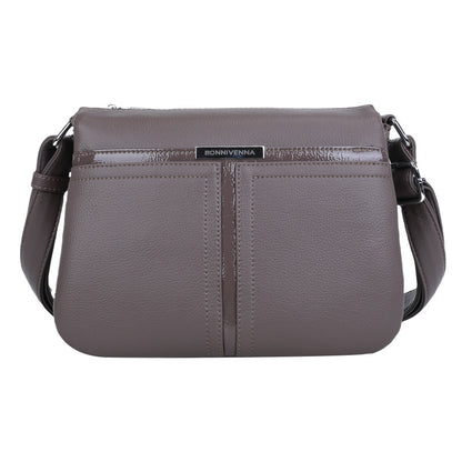 Soft Leather Multi-layer Crossbody Bag