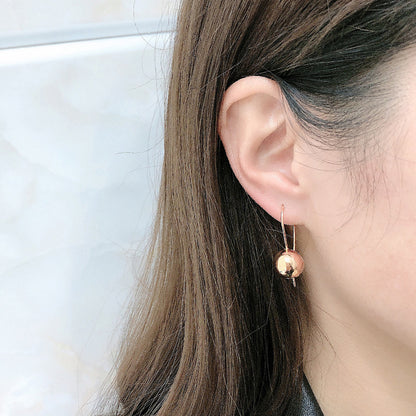 Simple Trendy Gold-plated All-match Round Women's Earrings