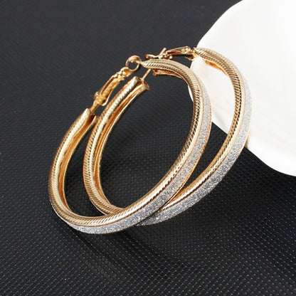 Frosted Big Circle Earrings